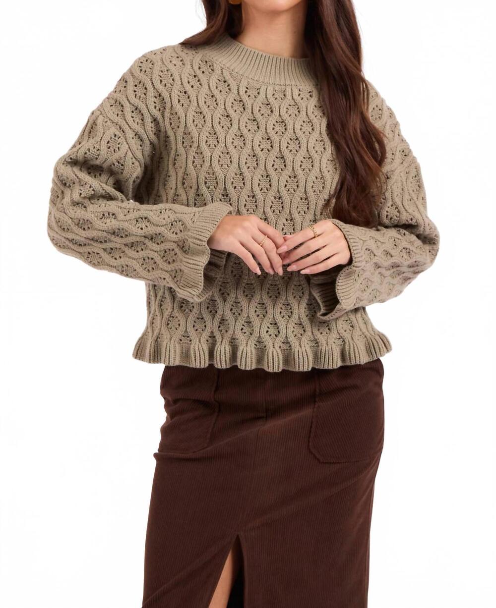 NEW SAGE THE LABEL elderflower knit sweater in sage